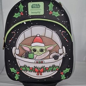 NWT Loungefly Star Wars Grogu Holiday Mini Backpack